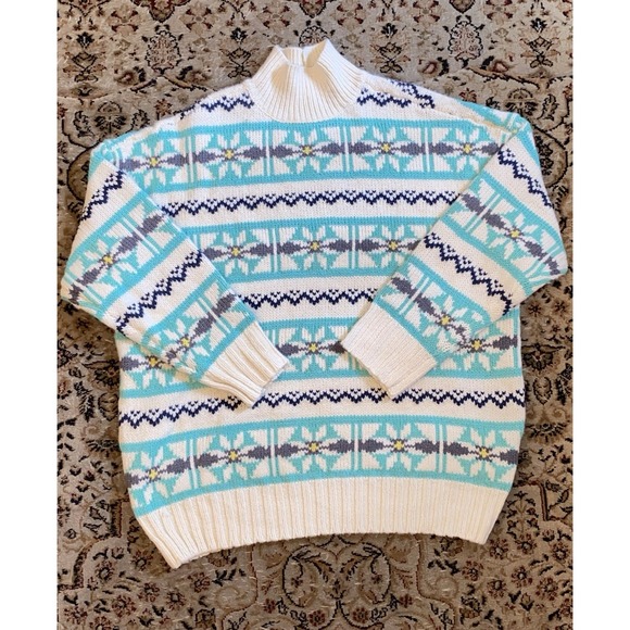 American Eagle By Payless Sweaters - American Eagle Mock Neck Fair Isle Oversized Sweater Medium Nordic EUC